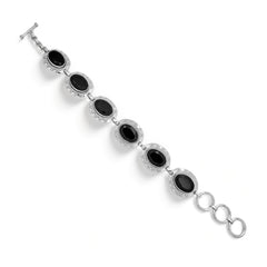 Sterling Silver Black Spinel Bracelet SSBR14
