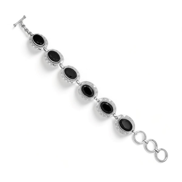 Sterling Silver Black Spinel Bracelet SSBR14