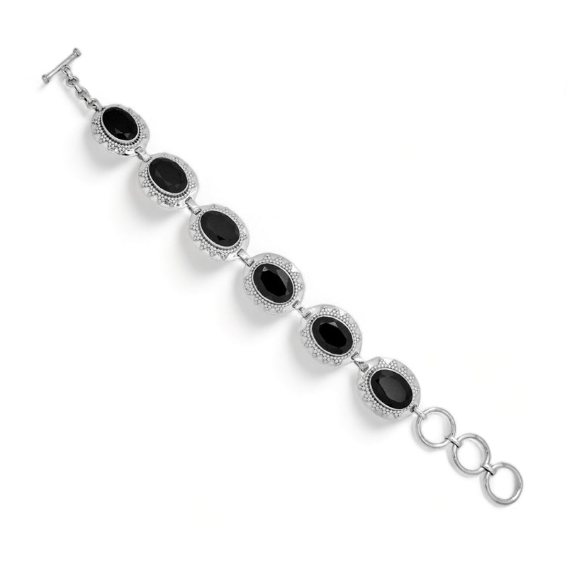 Sterling Silver Black Spinel Bracelet SSBR14