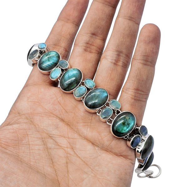 Sterling Silver Labradorite Bracelet SSBR4