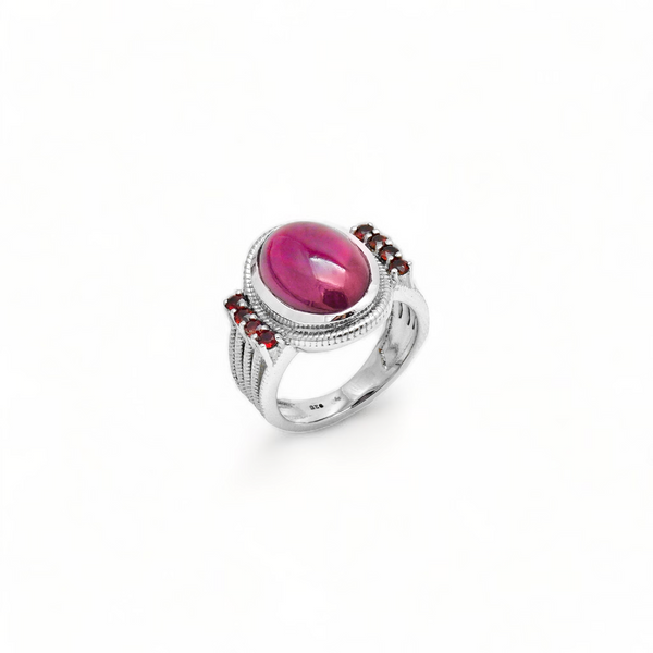 Sterling Silver Garnet Ring SSR346