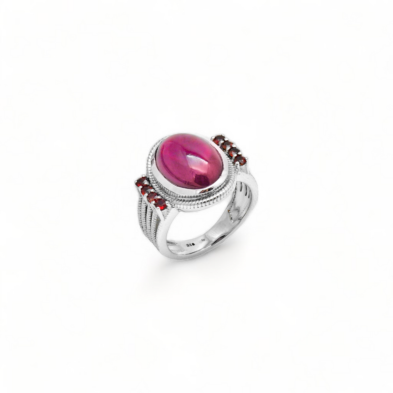 Sterling Silver Garnet Ring SSR346