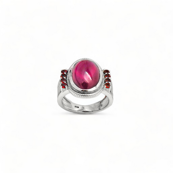Sterling Silver Garnet Ring SSR346