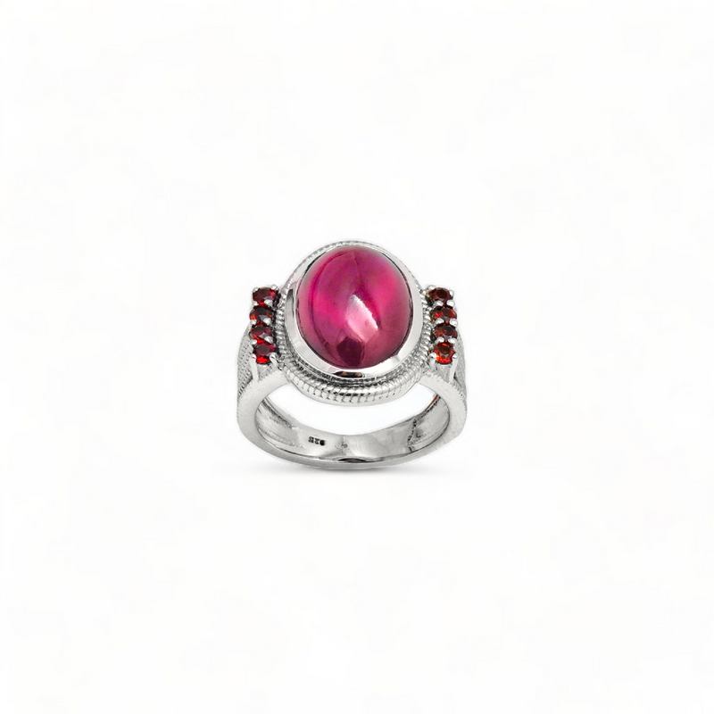 Sterling Silver Garnet Ring SSR346