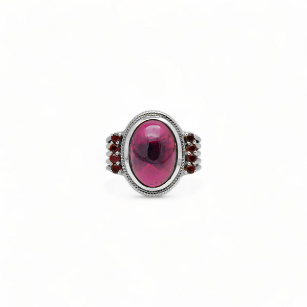 Sterling Silver Garnet Ring SSR346