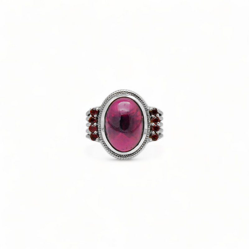 Sterling Silver Garnet Ring SSR346