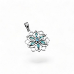 Sterling Silver Blue Topaz Pendant SSP219