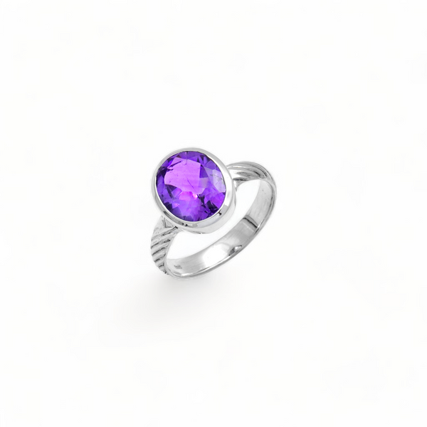Sterling Silver Amethyst Ring SSR347