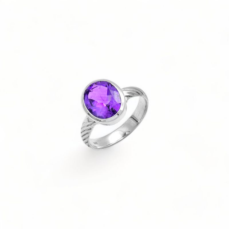 Sterling Silver Amethyst Ring SSR347