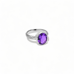 Sterling Silver Amethyst Ring SSR347