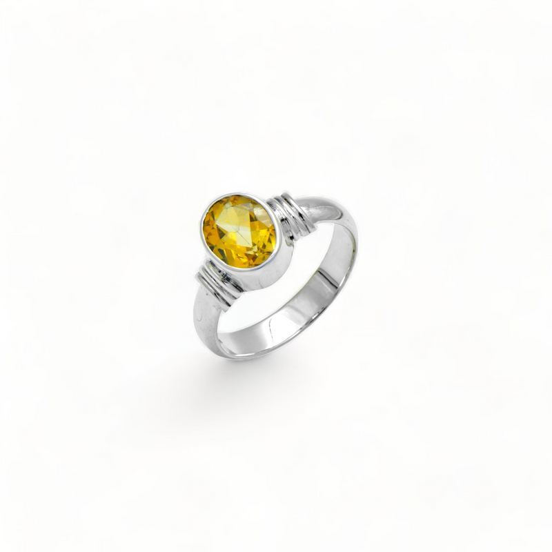 Sterling Silver Citrine Ring SSR348