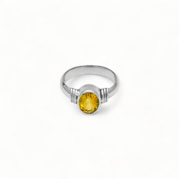 Sterling Silver Citrine Ring SSR348