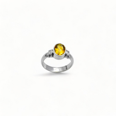 Sterling Silver Citrine Ring SSR348