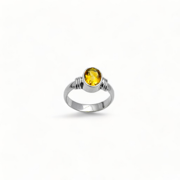 Sterling Silver Citrine Ring SSR348