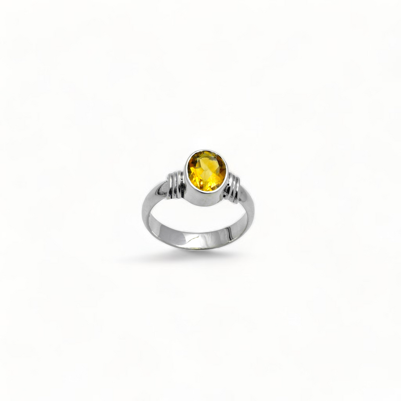 Sterling Silver Citrine Ring SSR348