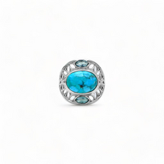 Sterling Silver Turquoise & Blue Topaz Ring SSR357