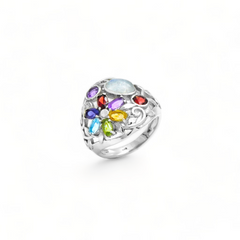 Sterling Silver Multi Gemstone Ring SSR353