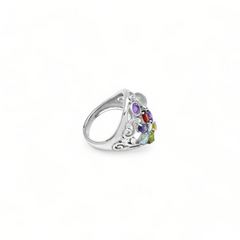 Sterling Silver Multi Gemstone Ring SSR353