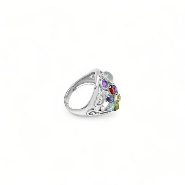 Sterling Silver Multi Gemstone Ring SSR353