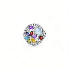 Sterling Silver Multi Gemstone Ring SSR353