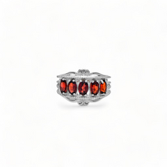 Sterling Silver Garnet Ring SSR64