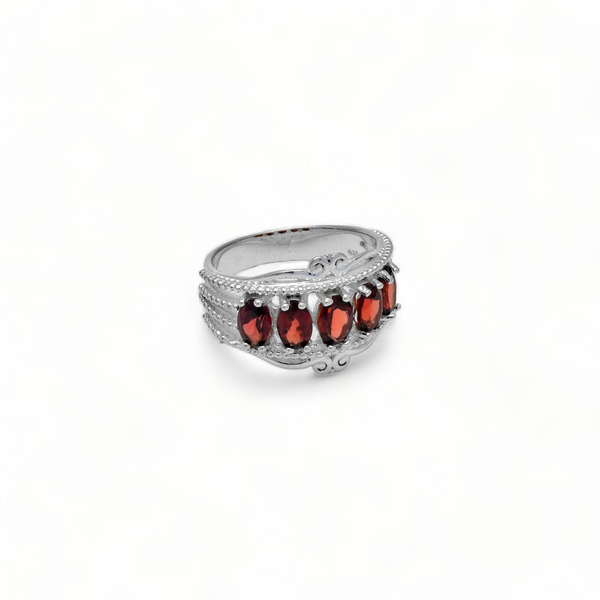 Sterling Silver Garnet Ring SSR64