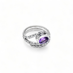 Sterling Silver Amethyst Ring SSR354