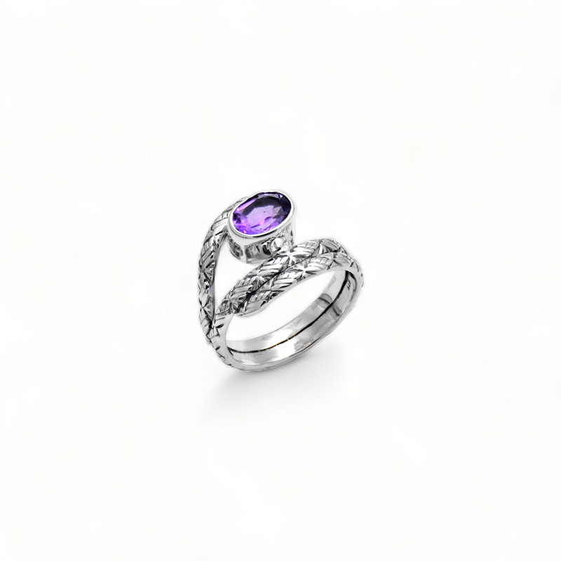 Sterling Silver Amethyst Ring SSR354