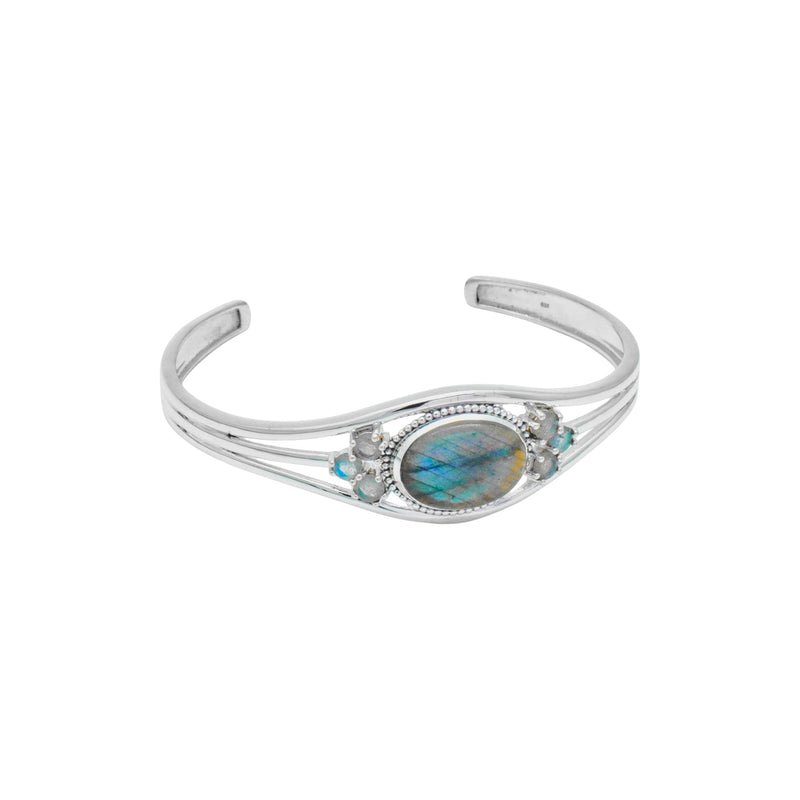 Sterling Silver Labradorite Cuff Bracelet SSBR84