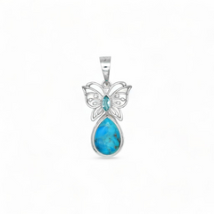 Sterling Silver Turquoise & Topaz Pendant SSP216