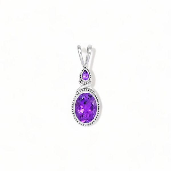 Sterling Silver Amethyst Pendant SSP217