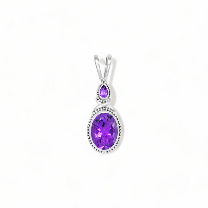 Sterling Silver Amethyst Pendant SSP217
