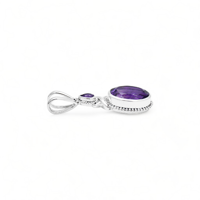 Sterling Silver Amethyst Pendant SSP217