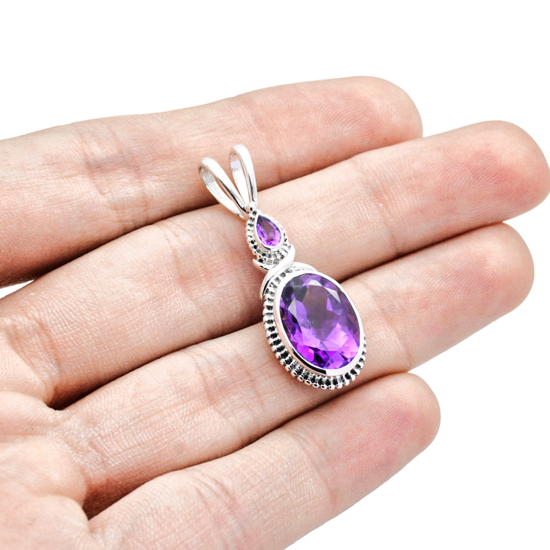 Sterling Silver Amethyst Pendant SSP217
