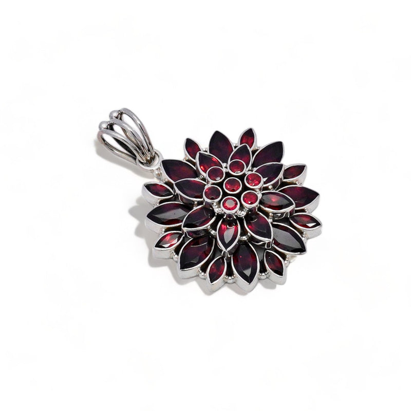 Sterling Silver Garnet Pendant SSP145