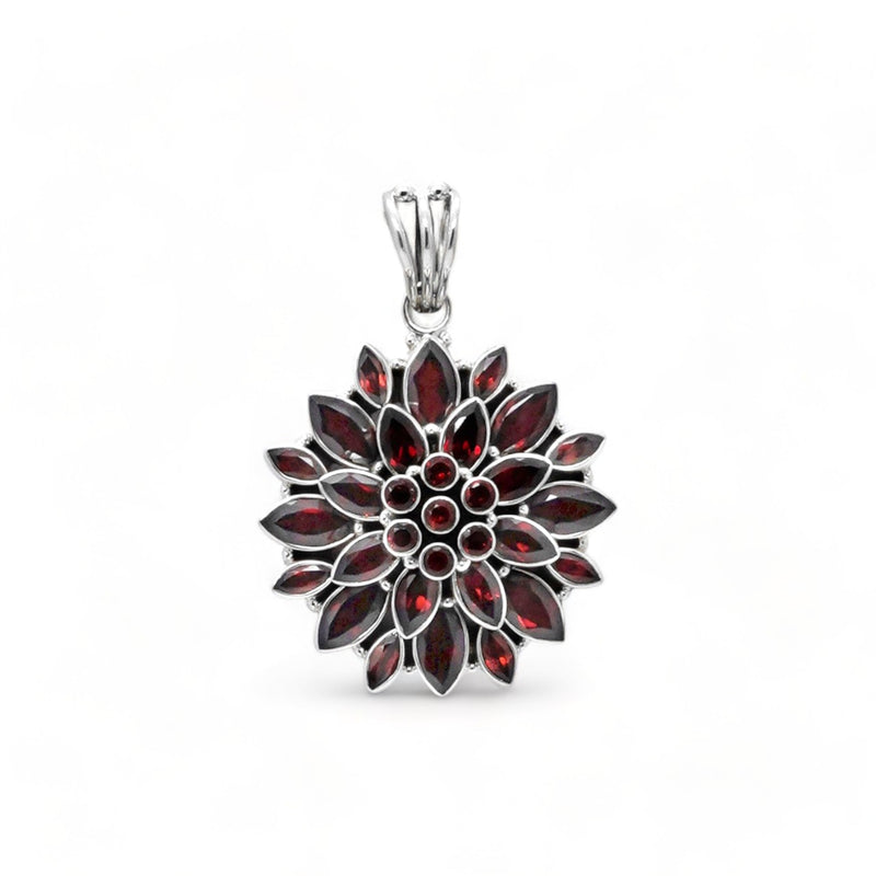 Sterling Silver Garnet Pendant SSP145