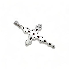 Sterling Silver Garnet Cross Pendant SSP220