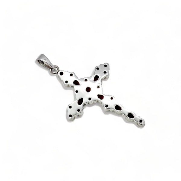 Sterling Silver Garnet Cross Pendant SSP220