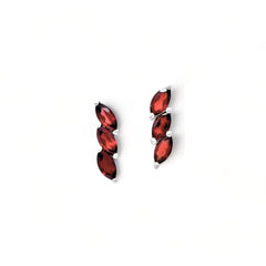 Sterling Silver Garnet Stud Earrings SSER212