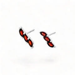 Sterling Silver Garnet Stud Earrings SSER212