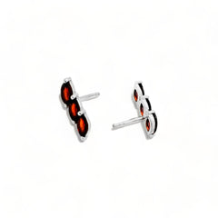 Sterling Silver Garnet Stud Earrings SSER212