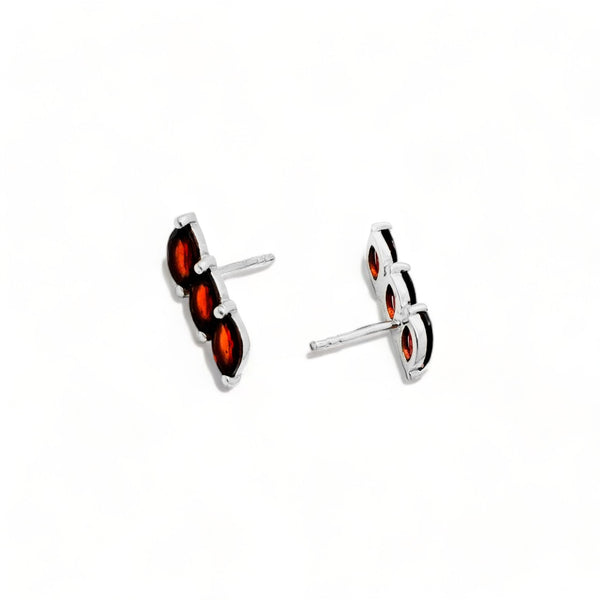 Sterling Silver Garnet Stud Earrings SSER212