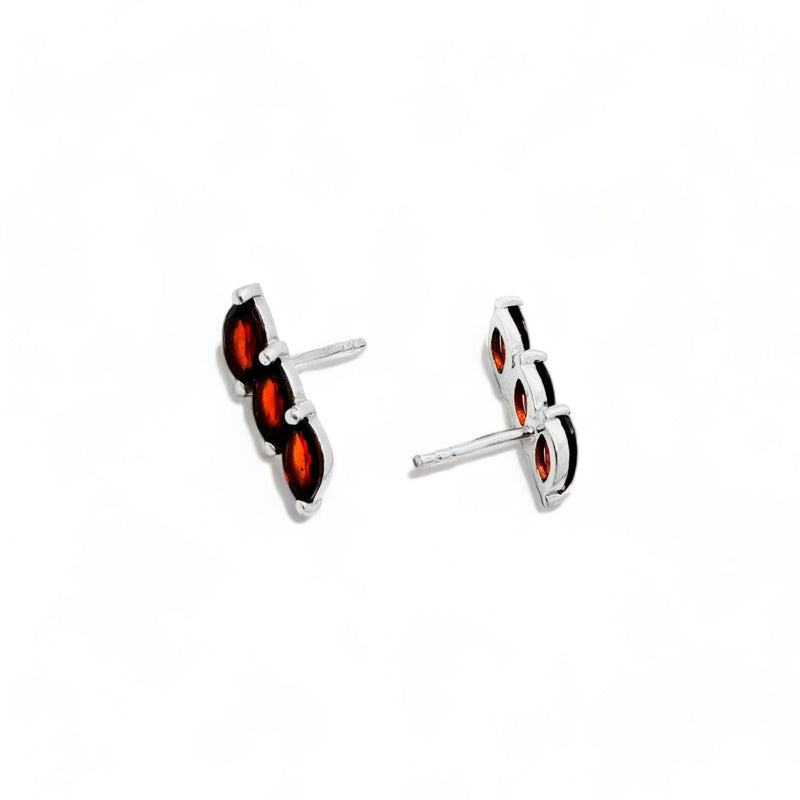 Sterling Silver Garnet Stud Earrings SSER212
