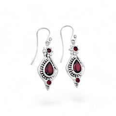 Sterling Silver Garnet Earrings SSER214