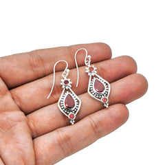Sterling Silver Garnet Earrings SSER214