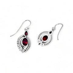 Sterling Silver Garnet Earrings SSER216