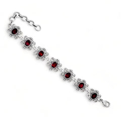 Sterling Silver Garnet Bracelet SSBR85