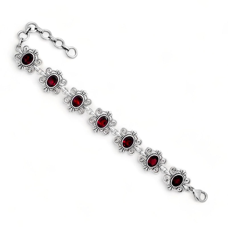 Sterling Silver Garnet Bracelet SSBR85