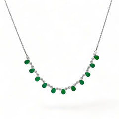 Sterling Silver Green Onyx Necklace SSN4