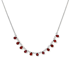 Sterling Silver Garnet Necklace SSN4